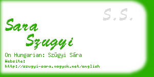 sara szugyi business card