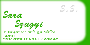 sara szugyi business card